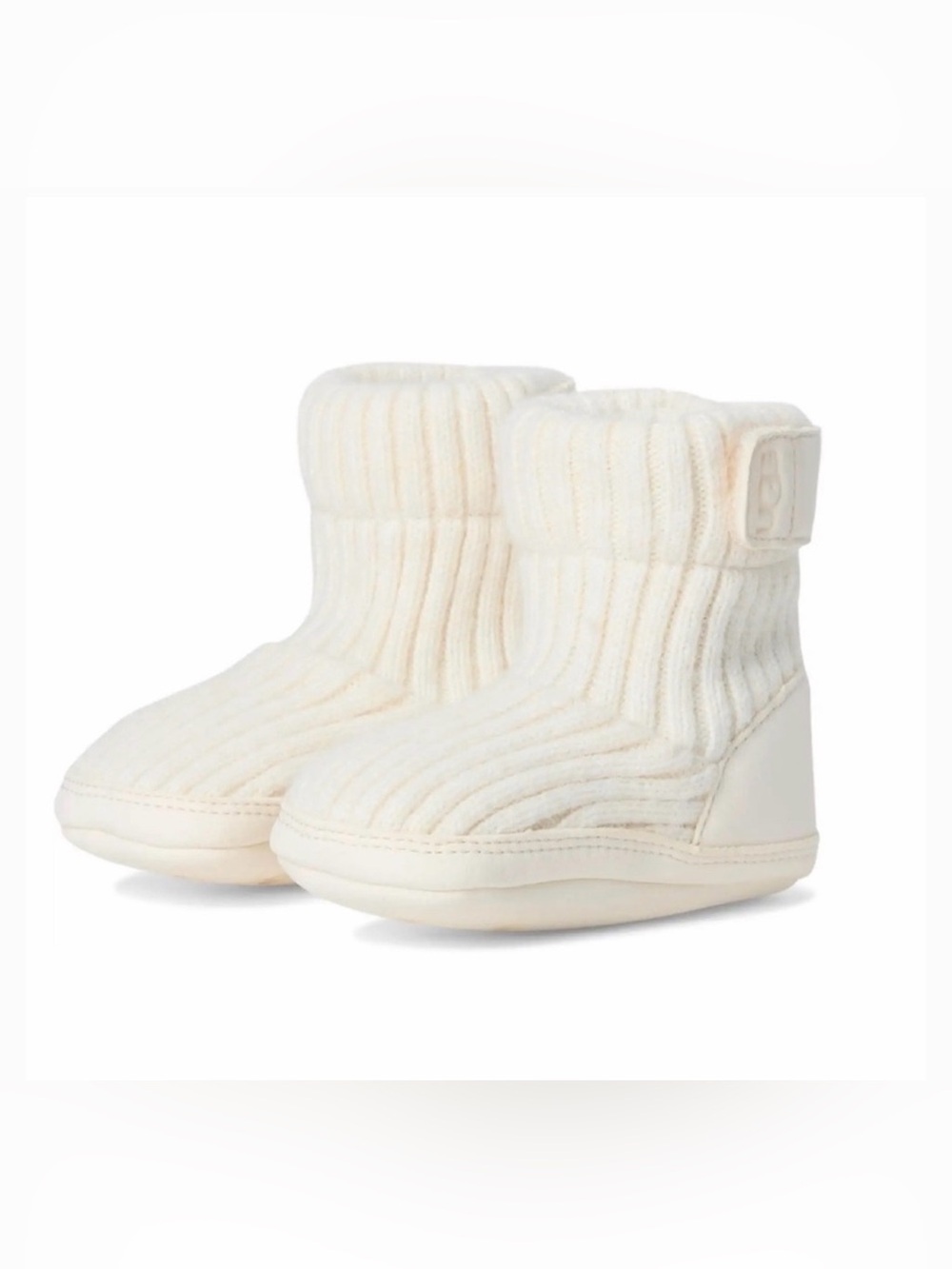 UGG Baby Cream Knit Booties Soft Sole Cozy Winter Shoes 1-6 months